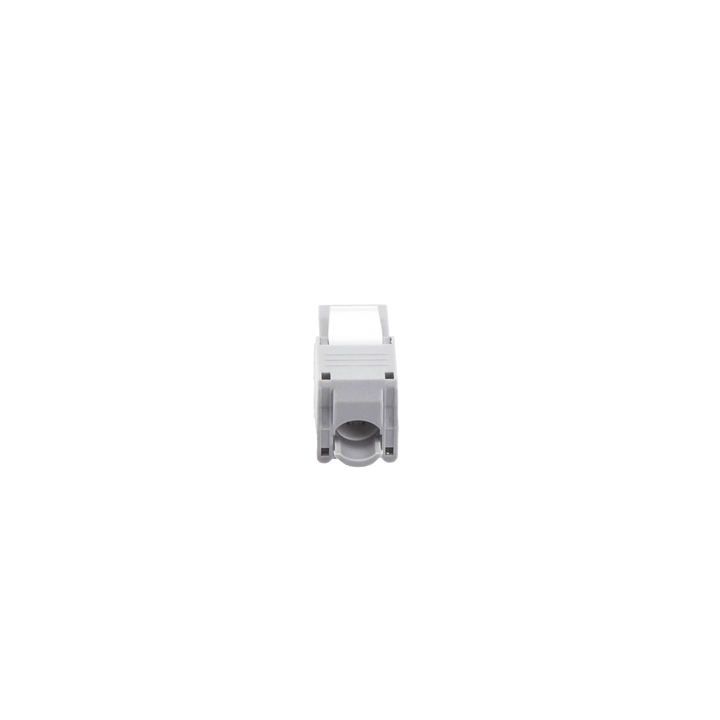 Módulo Jack Keystone Cat6 (Toolless), con Terminación en Ángulo 180 Grados Color Gris, Compatible con Faceplate y