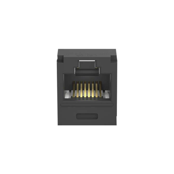 Conector Jack RJ45 Estilo TG, Mini-Com, Categoría 6A, de 8 Posiciones y 8 Cables, Color Negro