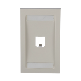 Placa de Pared Vertical Ejecutiva, Salida Para 1 Puerto Mini-Com, Con Espacios Para Etiquetas, Color Blanco Mate