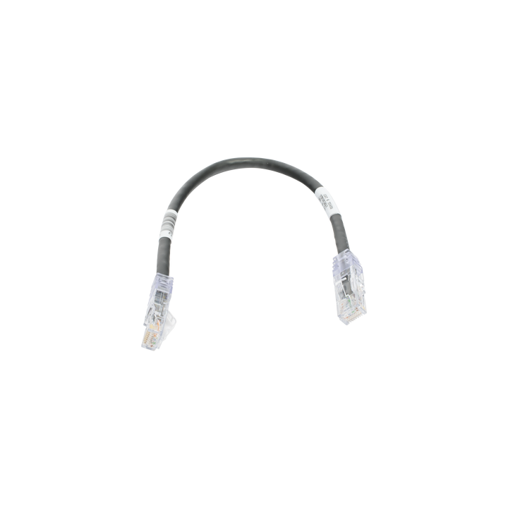 Cable de Parcheo TX6, UTP Cat6, 24 AWG, CM, Color Negro, 0.3 Metros (1 Pie)
