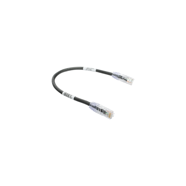 Cable de Parcheo TX6, UTP Cat6, 24 AWG, CM, Color Negro, 0.3 Metros (1 Pie)