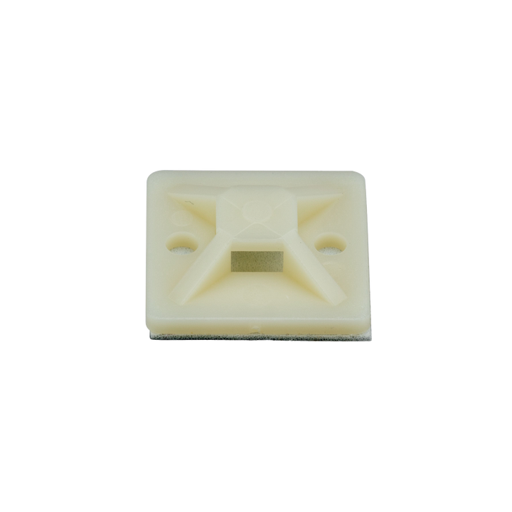 Montaje-Sujetador Adhesivo STRONGHOLD de 4 Vías de 1" x 1" x 1/4", Color Natural,  Nylon 6.6 Retardante de Llamas V-2,