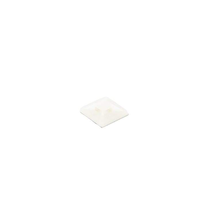 Montaje-Sujetador Adhesivo STRONGHOLD de 4 Vías de 1" x 1" x 1/4", Color Natural,  Nylon 6.6 Retardante de Llamas V-2,