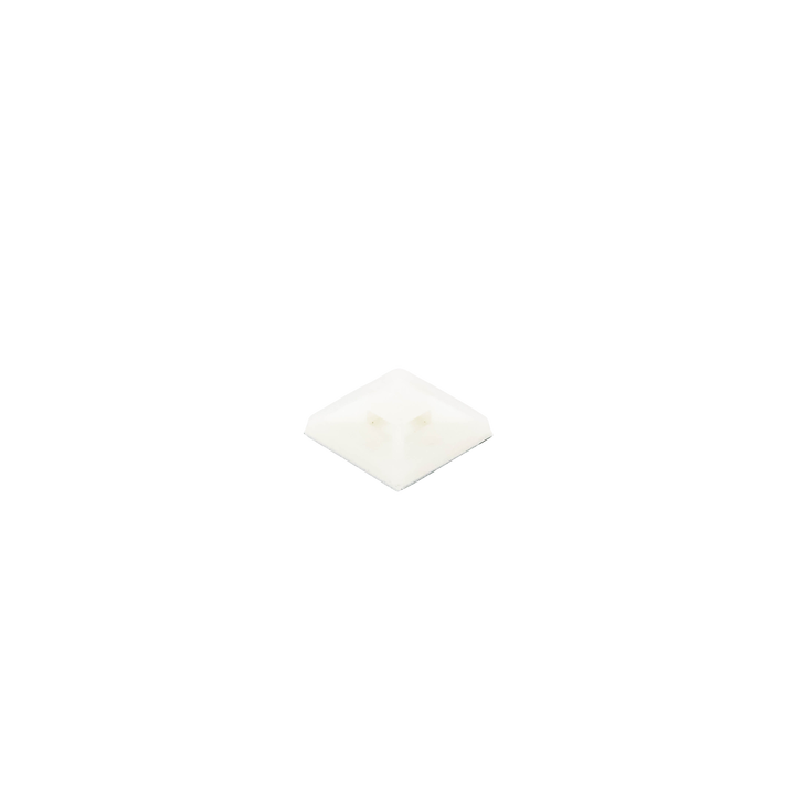 Montaje-Sujetador Adhesivo STRONGHOLD de 4 Vías de 1" x 1" x 1/4", Color Natural,  Nylon 6.6 Retardante de Llamas V-2,