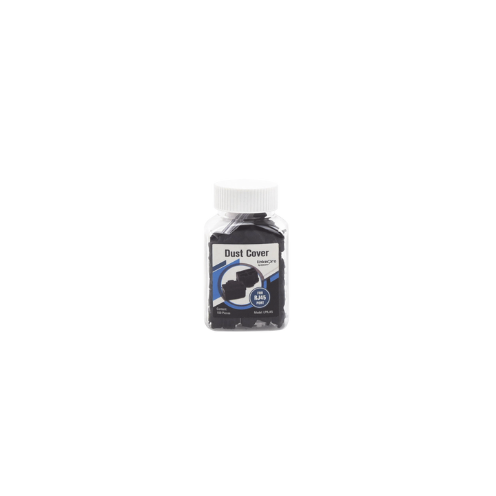 Bote con 100 Protectores Anti-Polvo para Puerto RJ45 Color Negro