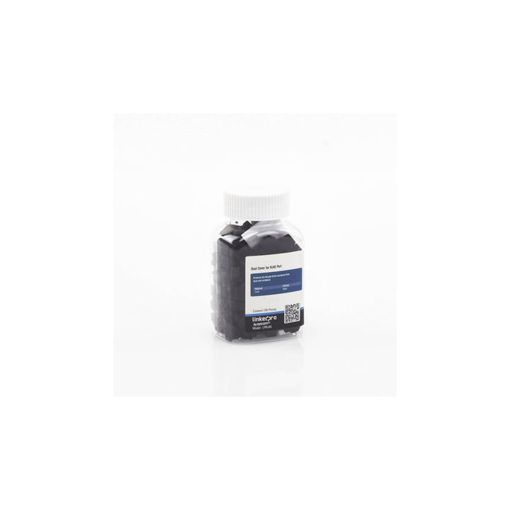 Bote con 100 Protectores Anti-Polvo para Puerto RJ45 Color Negro