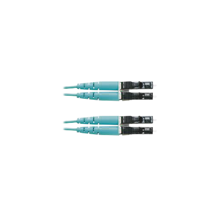 Jumper de Fibra Optica Multimodo 50/125 OM3, LC-LC Duplex, OFNR (Riser), Color Aqua, 3 Metros (9.84 Pies)