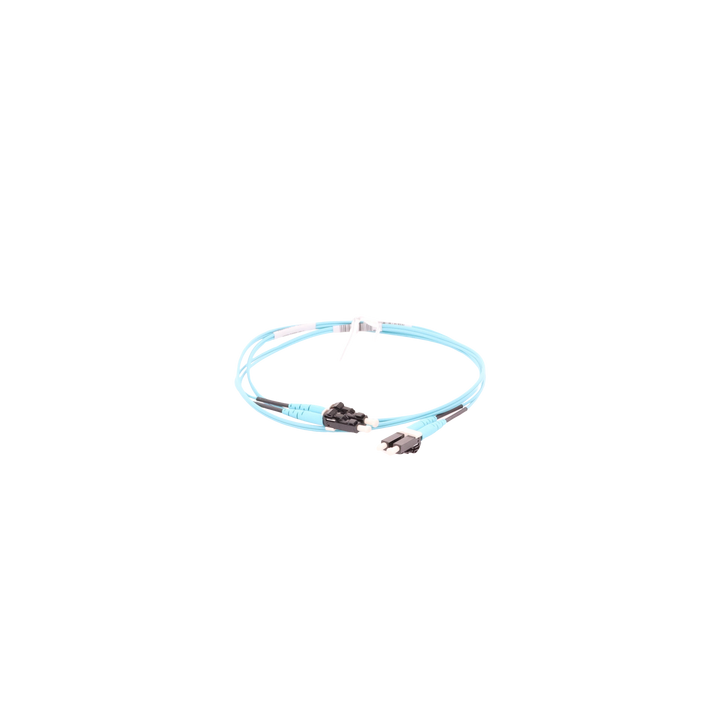 Jumper de Fibra Optica Multimodo 50/125 OM3, LC-LC Duplex, OFNR (Riser), Color Aqua, 2 Metros (6.56 Pies)