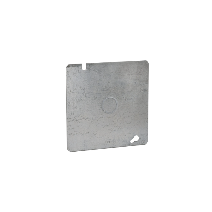 Tapa Cuadrada Plana de  Acero Galvanizado con Entrada de 1/2"  para Caja de 4 11/16".