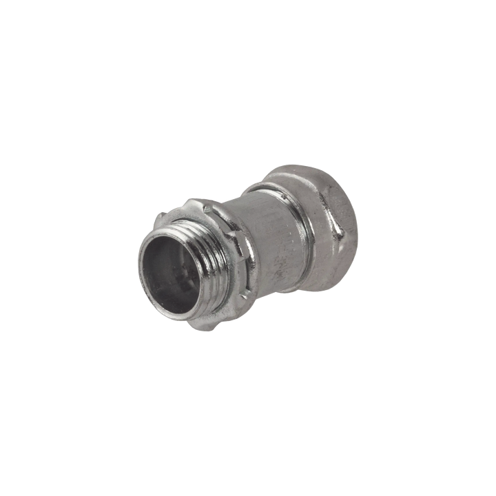 Conector Recto Compresión de Acero Galvanizado para Pared Delgada de 3/4" .