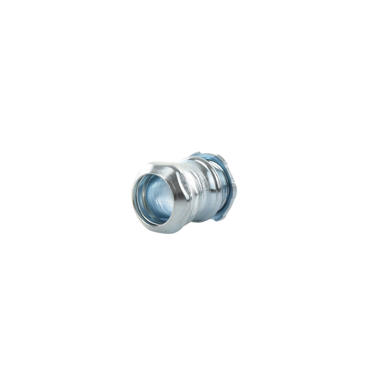 Conector Recto Compresión de Acero Galvanizado para Pared Delgada de 3/4" .