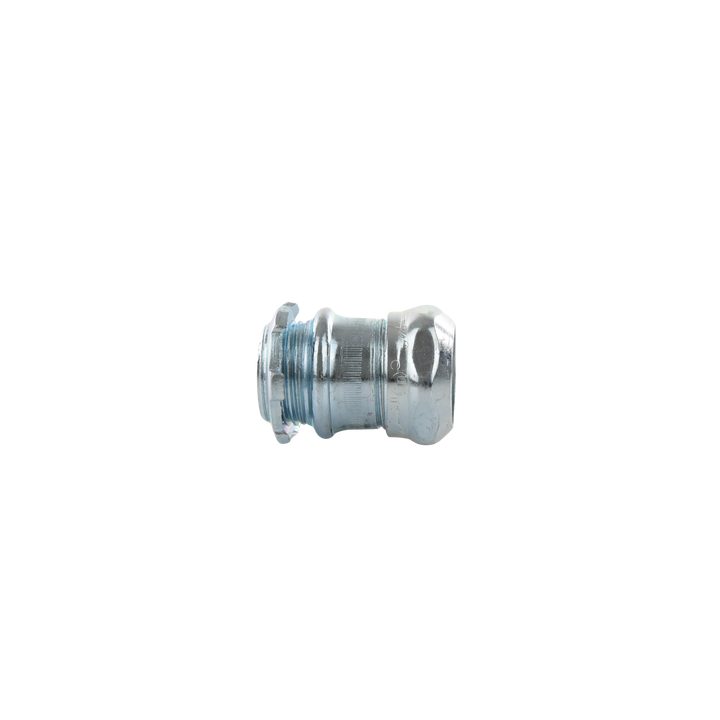 Conector Recto Compresión de Acero Galvanizado para Pared Delgada de 3/4" .