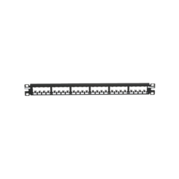 Panel de Parcheo Modular Mini-Com (Sin Conectores), Plano, Totalmente Blindado, de 24 Puertos, 1UR