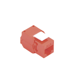 Módulo Jack Keystone Cat6 (Toolless), con Terminación en Ángulo 180 - Color Rojo, Compatible con Faceplate y