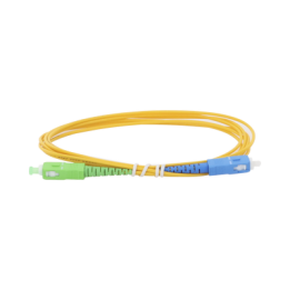 Jumper de Fibra Óptica Monomodo SC/APC-SC/UPC Simplex de 2 Metros (6.56 Pies), 2mm