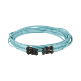 Jumper de Fibra Optica Multimodo 50/125 OM4, LC-LC Duplex, OFNR (Riser), Color Aqua, 1 Metro (3.28 Pies)