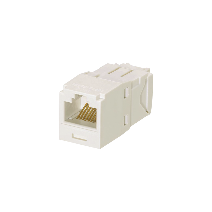 Conector Jack RJ45 Estilo TG, Mini-Com, Categoría 6A, de 8 Posiciones y 8 Cables, Color Blanco Mate
