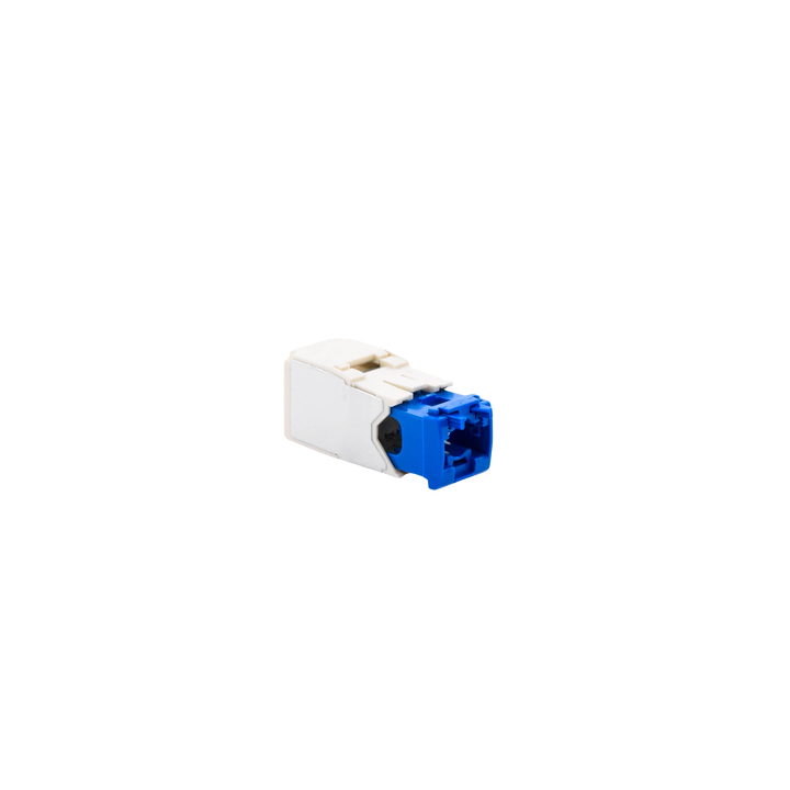 Conector Jack RJ45 Estilo TG, Mini-Com, Categoría 6A, de 8 Posiciones y 8 Cables, Color Blanco Mate