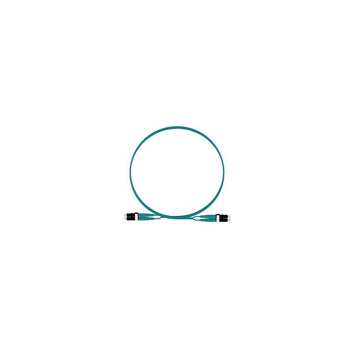 Jumper de Fibra Optica Multimodo 50/125 OM4, LC-LC Duplex, LSZH, Color Aqua, 2 Metros (6.56 Pies)