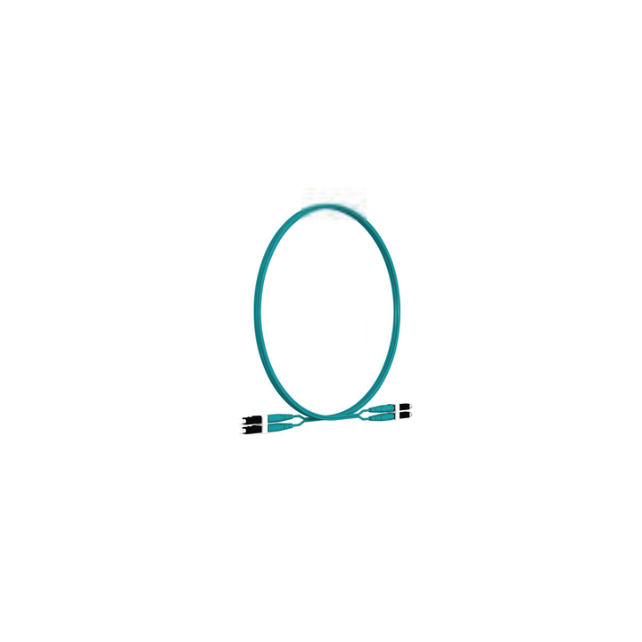 Jumper de Fibra Optica Multimodo 50/125 OM4, LC-LC Duplex, LSZH, Color Aqua, 2 Metros (6.56 Pies)