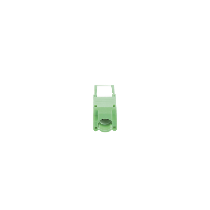 Módulo Jack Keystone Cat6A (Toolless), con Terminación en Ángulo 180 - Color Verde, Compatible con Faceplate y