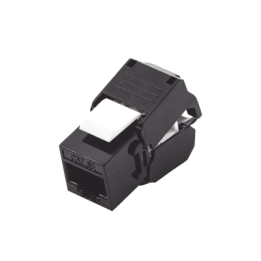 Módulo Jack Keystone Cat5e (Toolless), con Terminación en Ángulo 180 - Color Negro, Compatible con Faceplate y