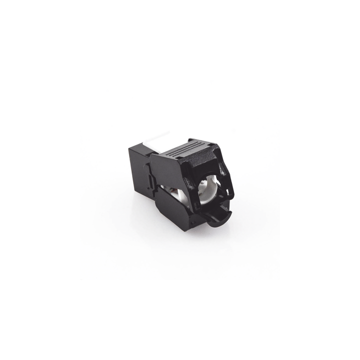 Módulo Jack Keystone Cat5e (Toolless), con Terminación en Ángulo 180 - Color Negro, Compatible con Faceplate y