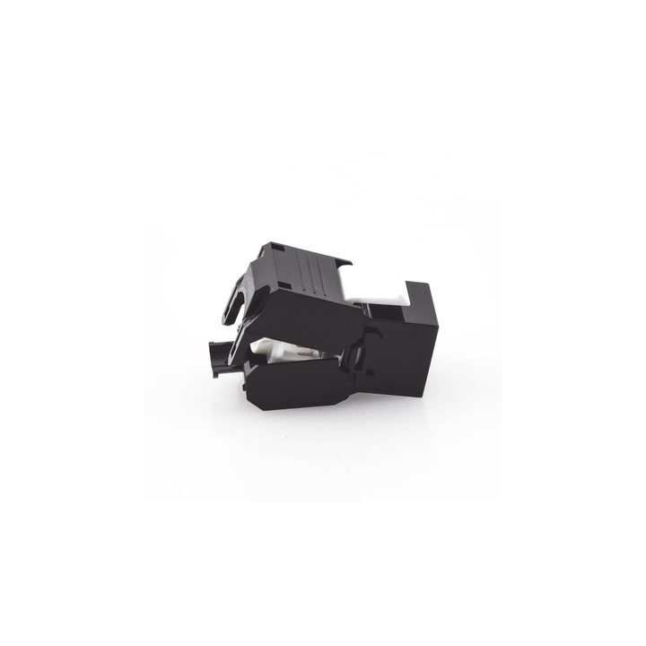 Módulo Jack Keystone Cat5e (Toolless), con Terminación en Ángulo 180 - Color Negro, Compatible con Faceplate y