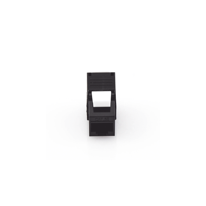 Módulo Jack Keystone Cat5e (Toolless), con Terminación en Ángulo 180 - Color Negro, Compatible con Faceplate y