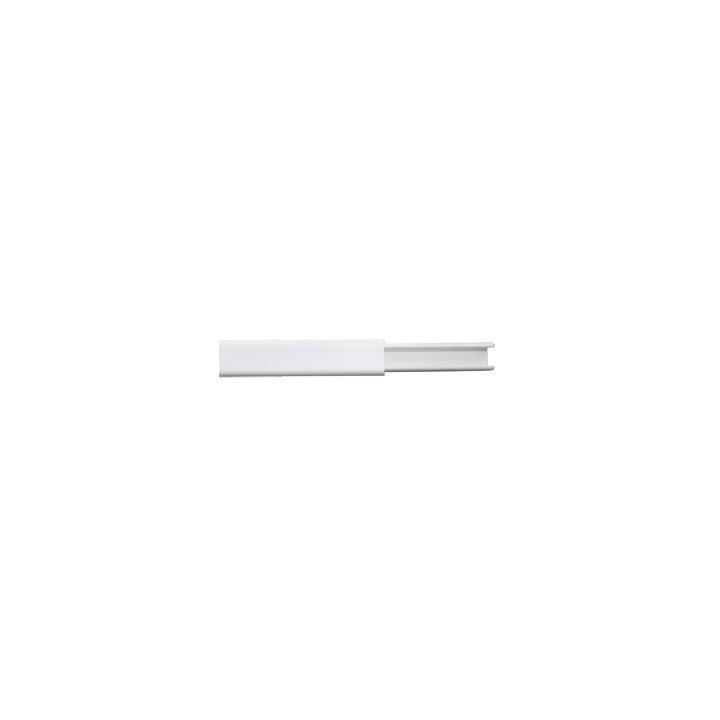 Canaleta color blanco de PVC auto extinguible,  de una via, 12 x 8  tramo 2m. (5001-01253)