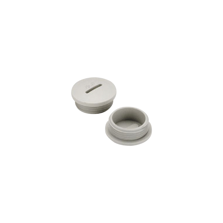 Tapón roscado de 1/2" para caja cuadrada a prueba de intemperie.