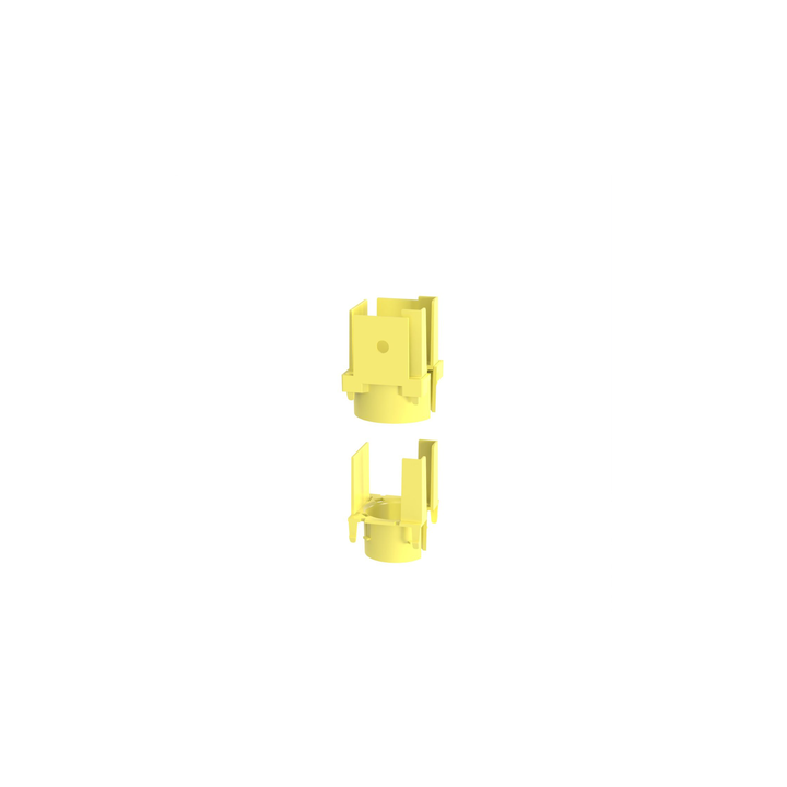 Tapa con 1 Salida a Tubo Corrugado de 1.5in (38mm), Para uso con Canaletas 2X2 FiberRunner™, Color Amarillo