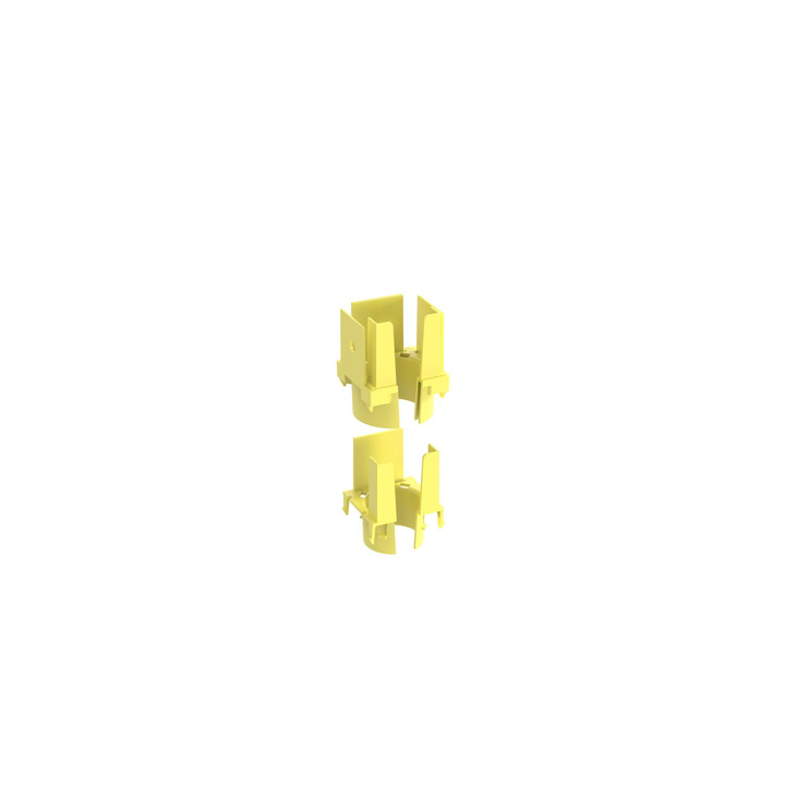 Tapa con 1 Salida a Tubo Corrugado de 1.5in (38mm), Para uso con Canaletas 2X2 FiberRunner™, Color Amarillo