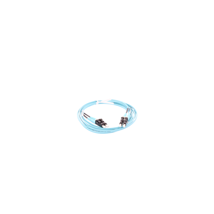 Jumper de Fibra Optica Multimodo 50/125 OM3, LC-LC Duplex, OFNR (Riser), Color Aqua, 1 Metro (3.28 Pies)