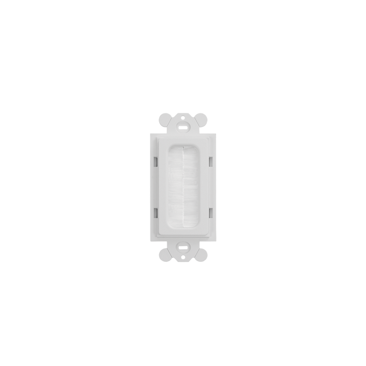 Placa de Pared Pasacables Tipo Cepillo, Estándar GFCI, Material ABS, Color Blanco
