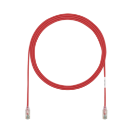 Cable de Parcheo TX6, UTP Cat6, Diámetro Reducido (28AWG), Color Rojo, 0.91 Metros (3 Pies)