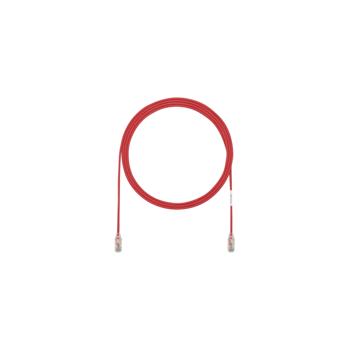 Cable de Parcheo TX6, UTP Cat6, Diámetro Reducido (28AWG), Color Rojo, 0.91 Metros (3 Pies)