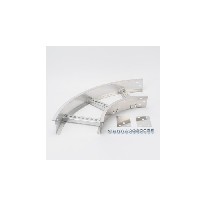 Curva Horizontal de Aluminio de 90° Perfil Z / Peralte 3 1/4" / Ancho 9" / Radio 8" / Incluye Tornillería