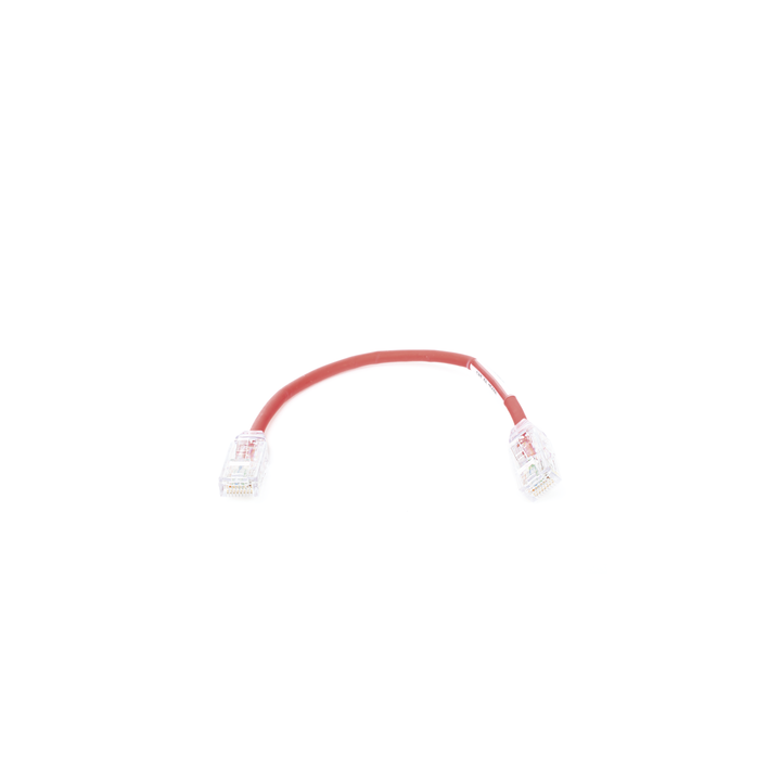 Cable de Parcheo UTP, Cat6A, Diámetro Reducido (28 AWG), CM/LSZH, Color Rojo, 20.3 cm (8 Pulgadas)