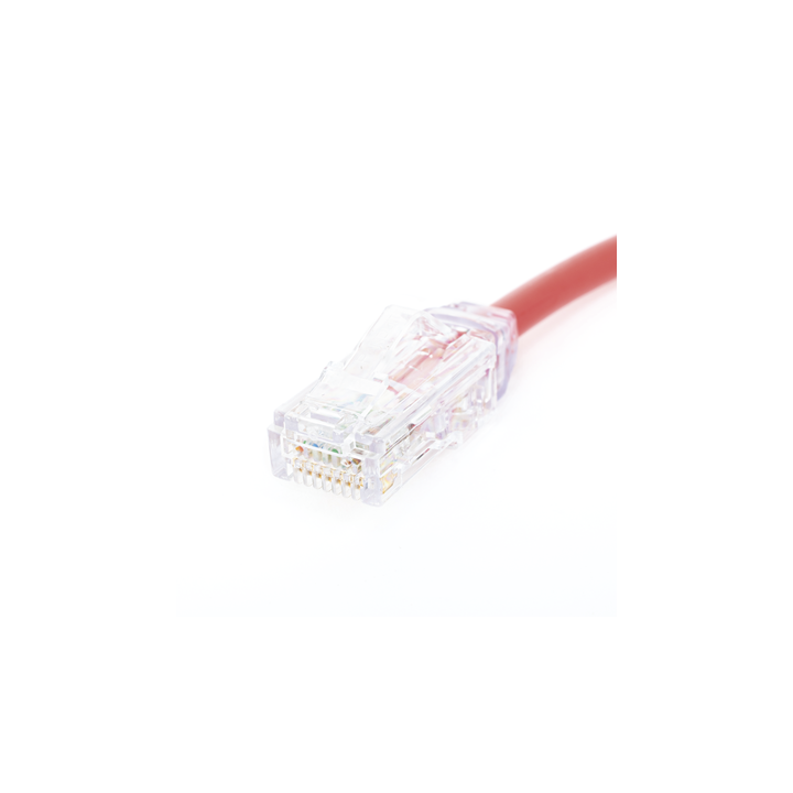Cable de Parcheo UTP, Cat6A, Diámetro Reducido (28 AWG), CM/LSZH, Color Rojo, 20.3 cm (8 Pulgadas)