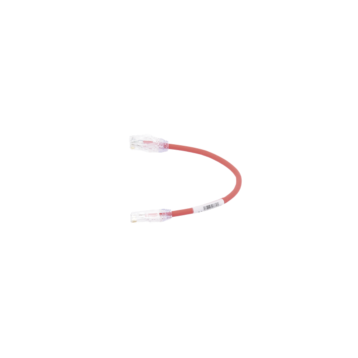 Cable de Parcheo UTP, Cat6A, Diámetro Reducido (28 AWG), CM/LSZH, Color Rojo, 20.3 cm (8 Pulgadas)