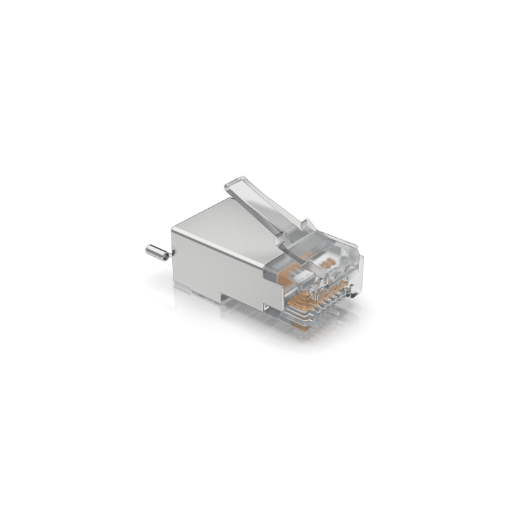 Paquete de 100 Conectores RJ45 Blindados Diseñados para Cables Ethernet UISP (UISP Cable Pro y Cable Carrier)