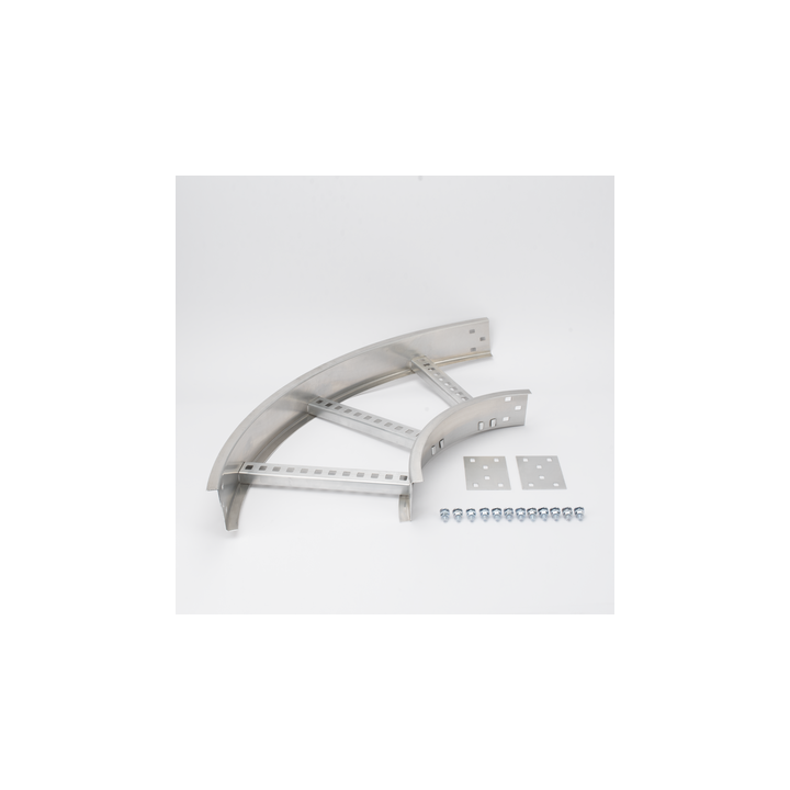 Curva Horizontal de Aluminio de 90° Perfil Z / Peralte 3 1/4" / Ancho 12" / Radio 8" / Incluye Tornillería