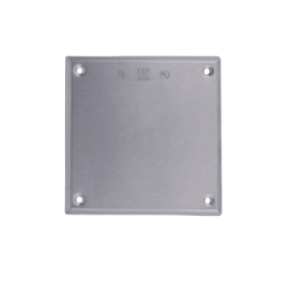 Tapa cuadrada ciega de aluminio para caja cuadrada.
