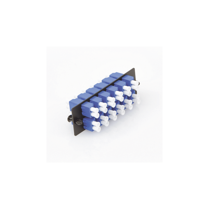 Placa Acopladora de Fibra Optica FAP, Con 12 Conectores LC Duplex (24 Fibras), Para Fibra Monomodo OS1/OS2, Color Azul