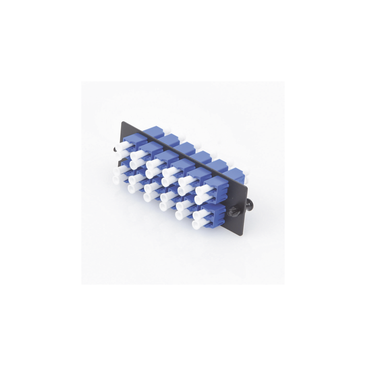 Placa Acopladora de Fibra Optica FAP, Con 12 Conectores LC Duplex (24 Fibras), Para Fibra Monomodo OS1/OS2, Color Azul