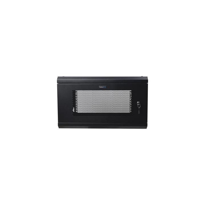Gabinete de Pared de 6U con Puerta Perforada, 455 mm de Profundidad Total, Rack de 19'', Acero Reforzado Color Negro