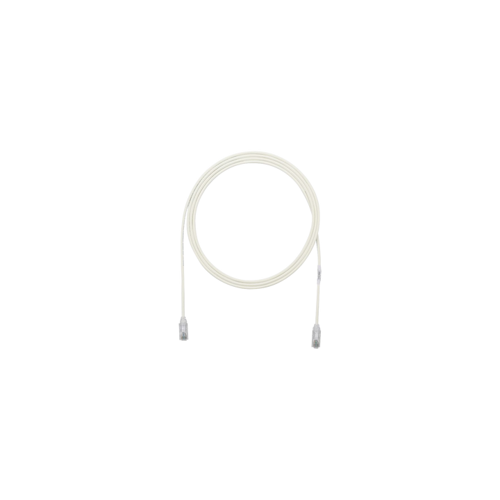 Cable de Parcheo TX6, UTP Cat6, Diámetro Reducido (28AWG), Color Blanco Mate, 2.13 Metros (7 Pies)