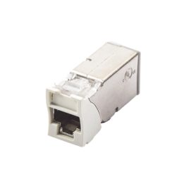 Jack Z-Max Cat6A, Blindado, Montaje Híbrido en Placa de Pared (Plano y Angulado), Color Blanco, Versión Bulk (Sin