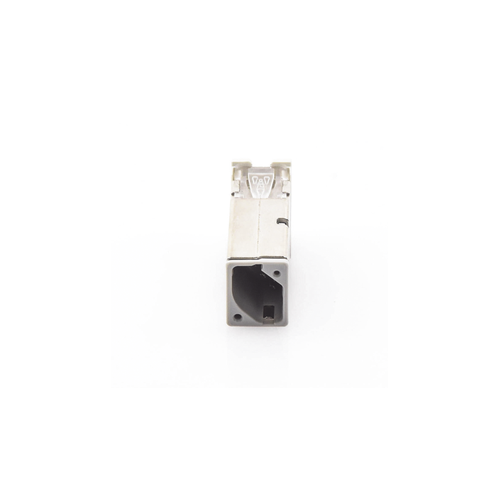 Jack Z-Max Cat6A, Blindado, Montaje Híbrido en Placa de Pared (Plano y Angulado), Color Blanco, Versión Bulk (Sin